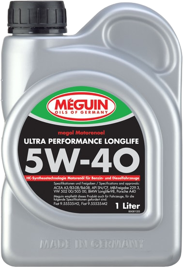 Моторное масло MEGUIN Megol Ultra Performance Longlife 5W-40, 1л